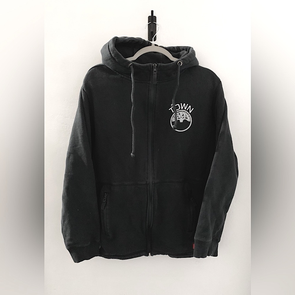 Golden State Warriors Sportiqe The Town Black Zip Up Hoodie Sweatshirt Black L
